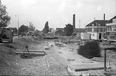 851615 Gezicht op de reconstructiewerkzaamheden op en nabij de Dambrug te Utrecht, als gevolg van de aanleg van een ...